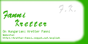 fanni kretter business card